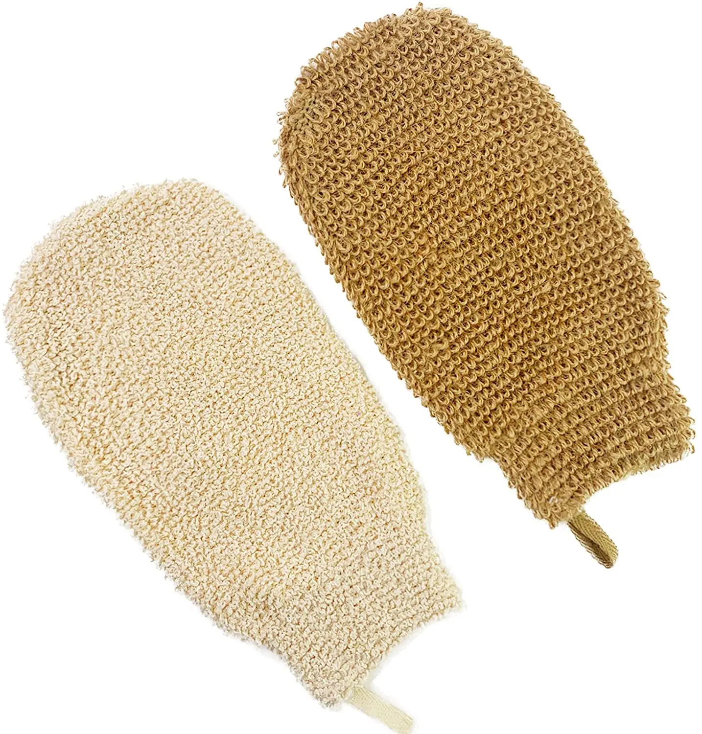 Natural Shower Bath Sponges Gloves Exfoliating Jute Fiber Mitts Body Scrubbers