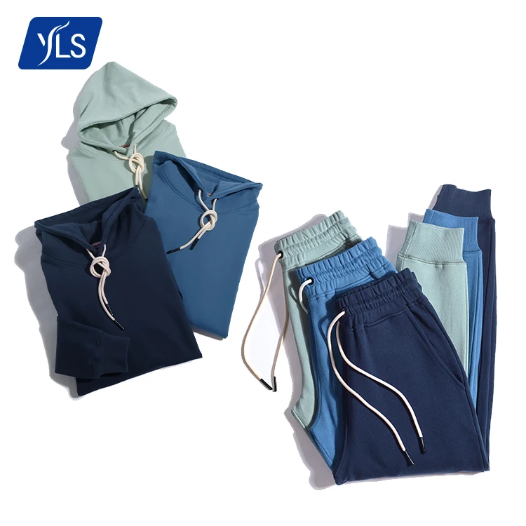 YLS Wholesale 2021 Spring Autumn Fashion Sweatsuits Training Wear Cotton Hoodie Joggers Set Tracksuit