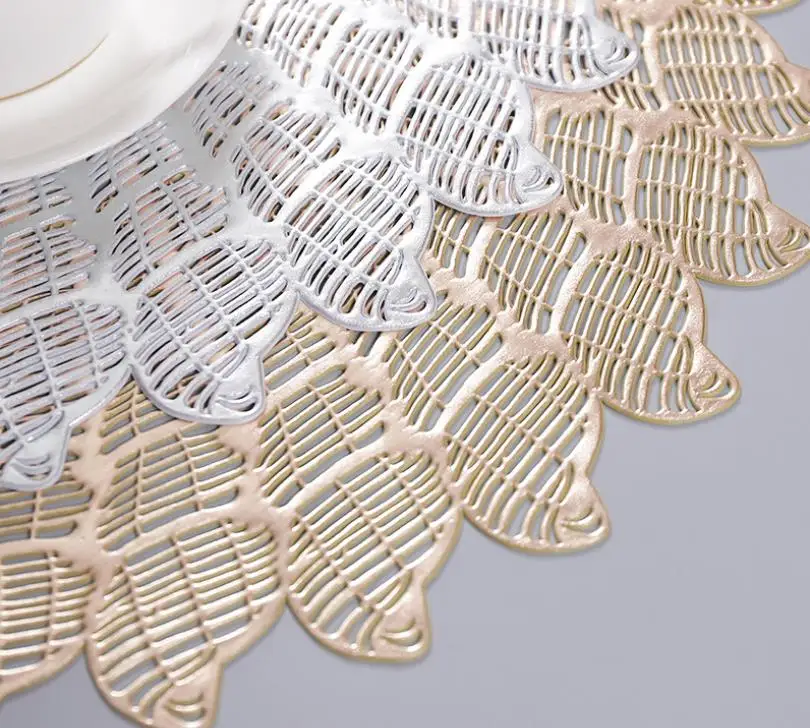 Eco-friendly Table Mat/placemat Placemat Mats & Pads Modern 7 Days KOREAN Round Sustainable Pvc,pvc Popular Foldable Gold Sliver