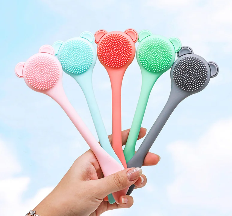 YDS Manual Facial Brush Skin Cleansing Cleaner 2-in-1 Skin Care Face Wash for Exfoliation Massaging Silicone Facial Scrubber
