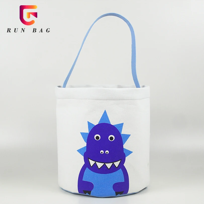 2020 Wholesale Egg And Candy Basket For Kids Canvas Unicorn Easter Basket