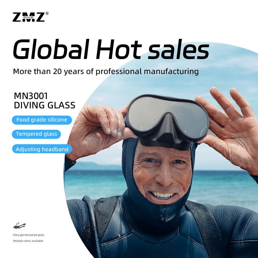 New Professional Frameless Single Lens Silicone Material Scuba Diving Snorkeling Scuba Snorkeling Diving Mask for Adult