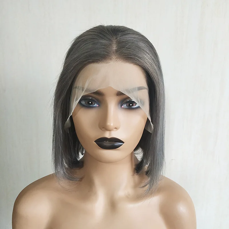 stock bob wig 13x4 transparent lace frontal wigs, short  straight  indian human hair wigs for  women