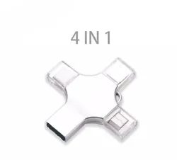 Free logo USB 3.0 4 in 1 USB Flash Drive 64GB For iPhone iOS Android PC Type C OTG U Disk with Box