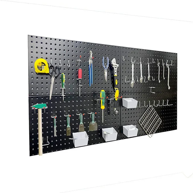 В продаже доска с отверстием размером 1/4 дюйма черная подвесная для настенного монтажа прищепкой хранения гаражных инструментов металлический