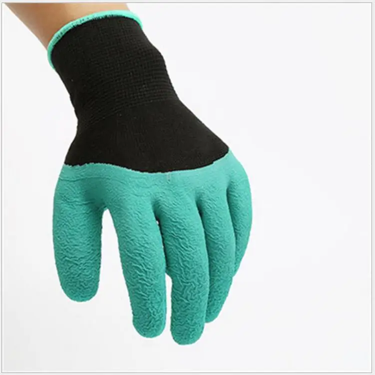 Custom Waterproof Breathable Latex Digging Planting Agriculture Garden Gloves With Claws
