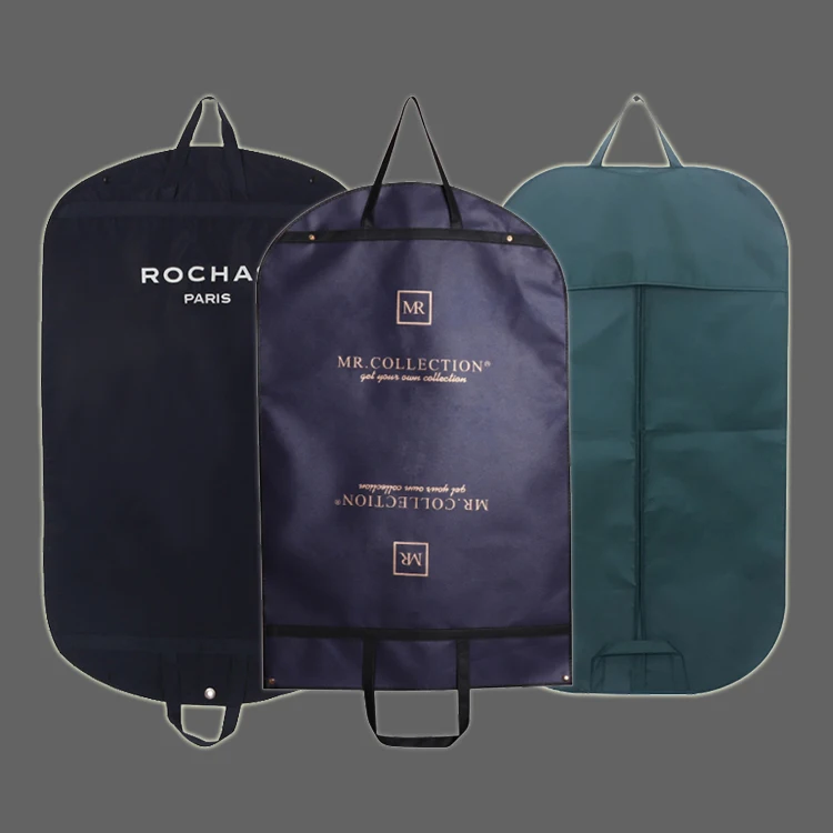 Custom Logo Foldable Clothes Cover Non Woven Suit Bag women mens business travel garment bag