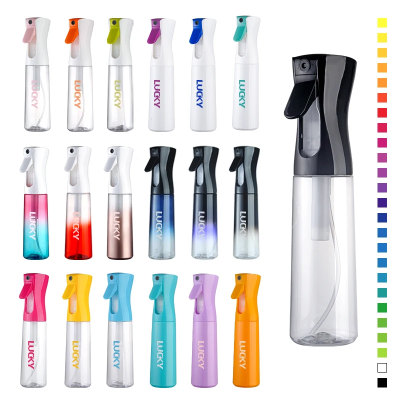 Plastic Misty Trigger Sprayer Bottle 200ml 300ml Water Hair Fine Mist Continuous Spray Bottle