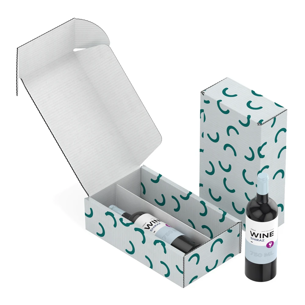 Custom logo paper corrugated carton beer wine bottle shipping box packaging for wine