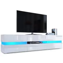 Free sample Modern style high glossy UV LED TV stand wooden living room furniture tv cabinet
