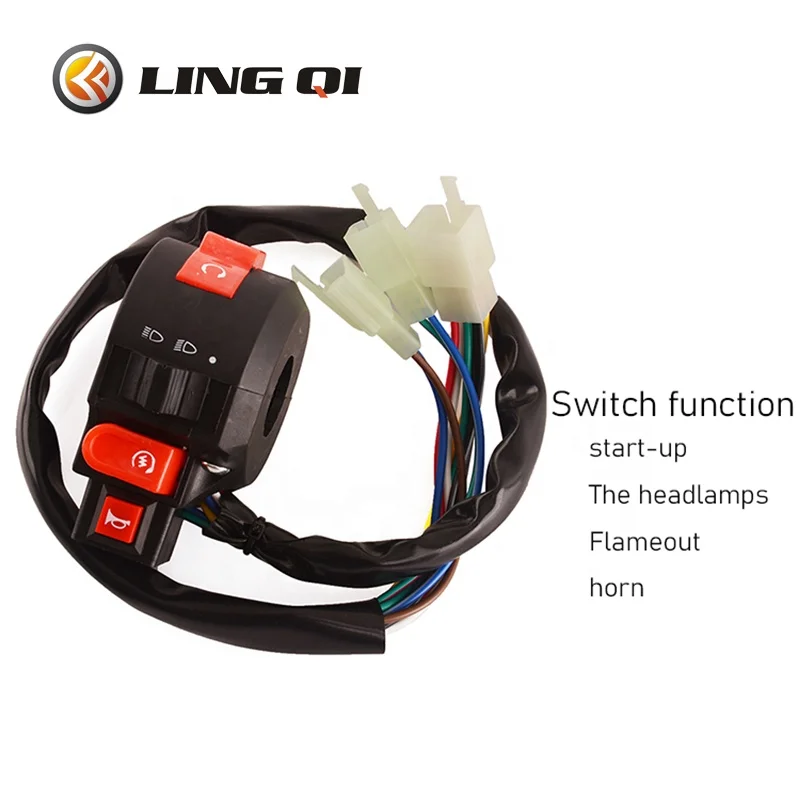 Universal Motorcycle Handlebar Flameout Switch ON OFF Button for Moto Motor ATV Bike DC12V/10A Black
