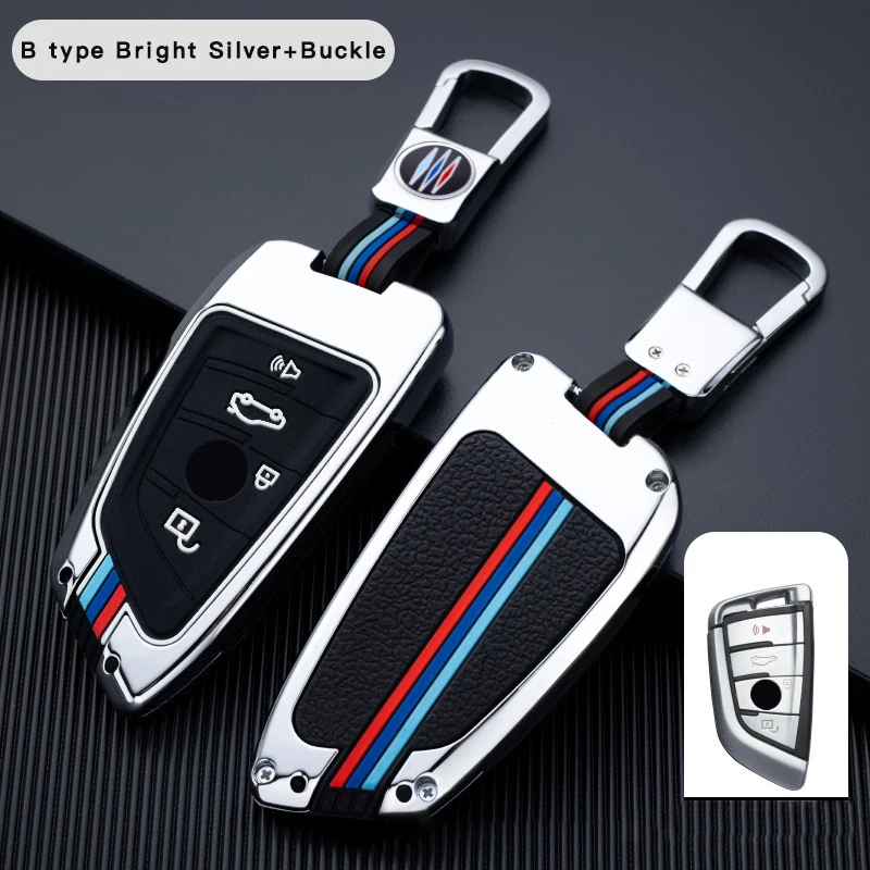 Factory Direct Custom Logo Car Key Holder High-End Buckle Protective 3 Button Remote Car Key Cover For BMWBMW