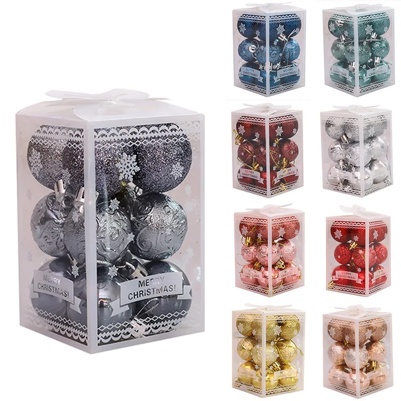 Hot sale plastic christmas tree balls ornaments christmas decoration supplies colorful christmas balls set