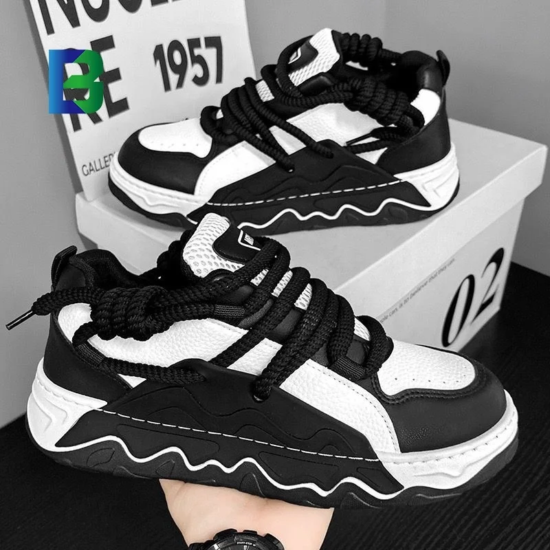 Mens Shoes New Korean Version Versatile Sports Dad Shoes Fashionable Thick Soled Bread Shoes