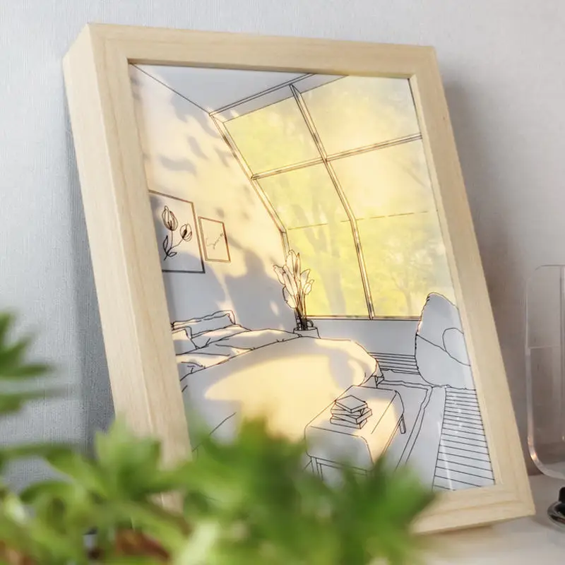 LED light Wooden Photo Frames Home Decoration Picture Frame Frames For Pictures Wooden lamp base led base light for acrylic