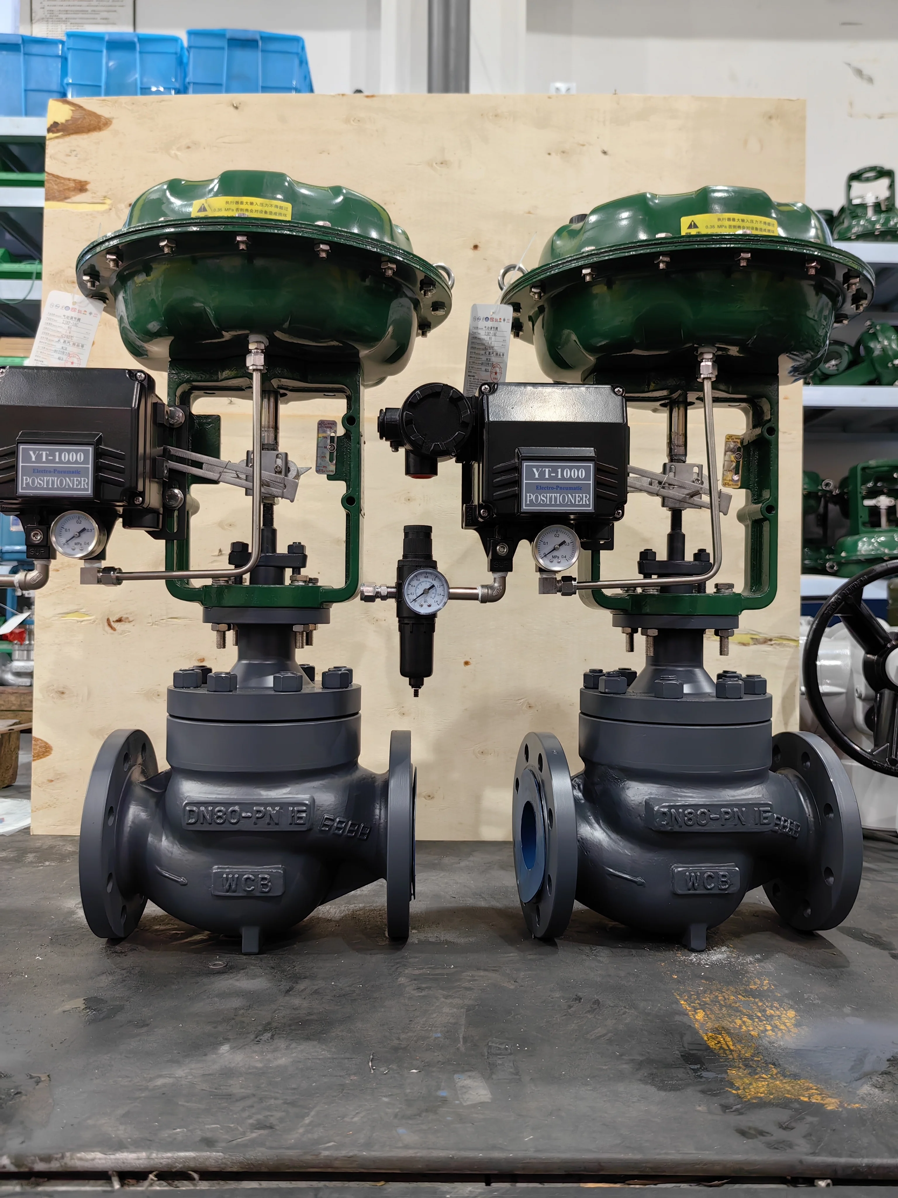 DKV ZJHP Pneumatic Globe Control Valve stainless steel 304 Pneumatic Diaphragm Control Globe Valve With Positioner DN100