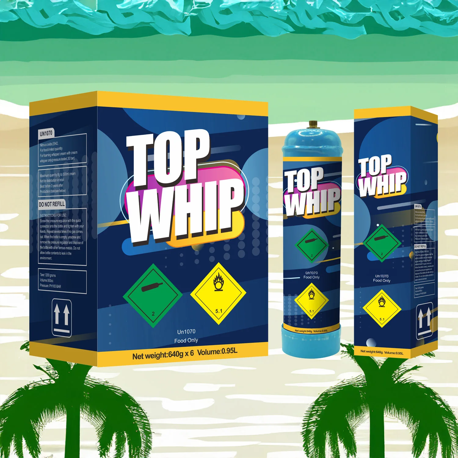 Cream Deluxe De Acero Inoxidable Exotic Whip 640g with Fast Gas