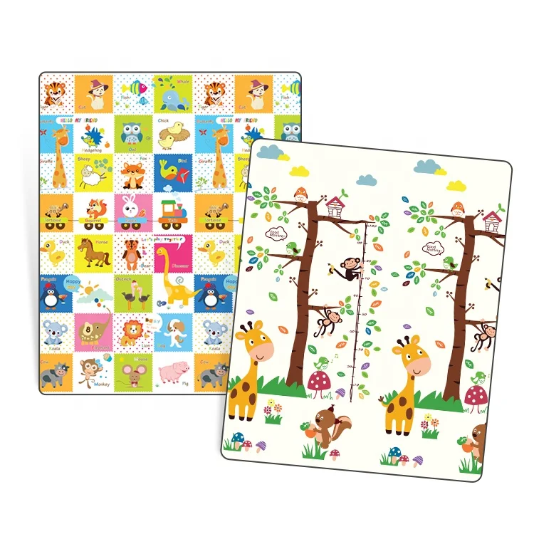 
Hot sale double side designs waterproof xpe foam baby play mat foldable 
