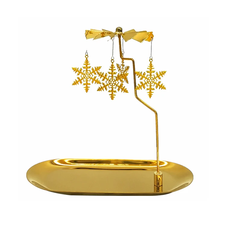 Spinning Candle Carousel Angel Windmill Christmas Rotary Tealight Holder