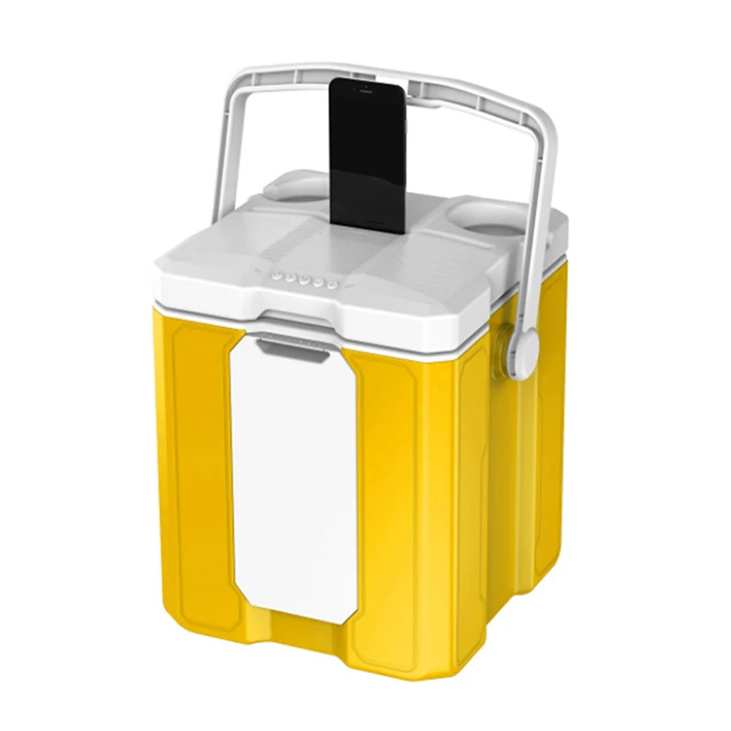 
Cooler Box 18cans Speaker wireless USB Charger Bottle Opener Cup Holder Docking System Convenient Storage 