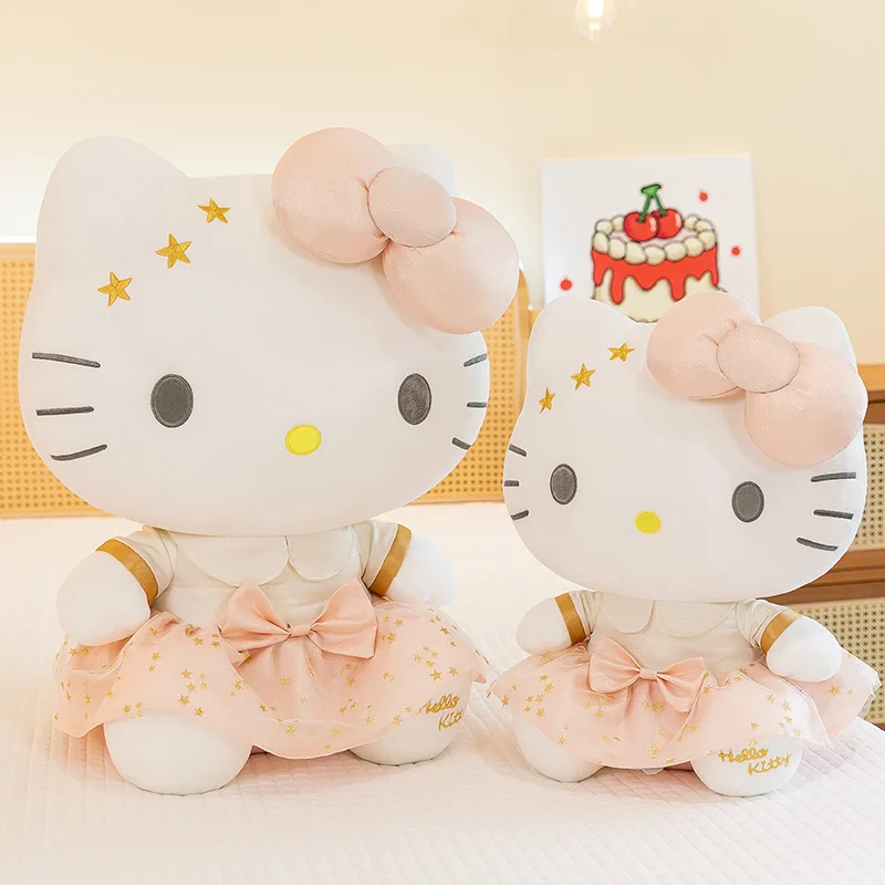 Allogogo Cute Hello  KT Plush Toy Big Kawaii Kitty Cat Plushies Soft Stuffed Rag Doll Cartoon Kitty Pillow for Girls Gift