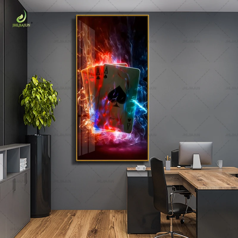 Luxury Decoration HD Printed Canvas Painting Spades A Crystal Porcelain Painting Home Decoration and LED Mural Painting