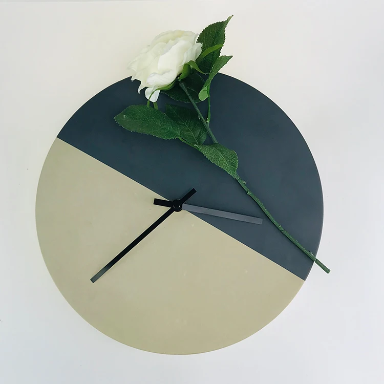 Wholesale home modern design colourful big round automatic image 3d digital/numerals analog mute Concrete decorative wall clock