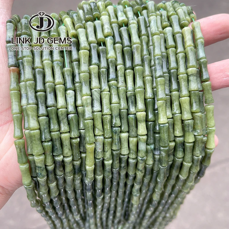 JD Wholesale 5*12mmm Loose Spacer Beads Multi Color Choice Natural Jade Bamboo Joint Shape Beads For Jewelry Making