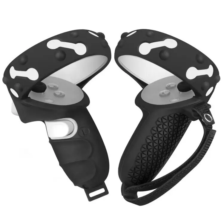 For Oculus Quest 2 touch handle grip accessory, silicone handle with adjustable hand strap, silicone protective cover