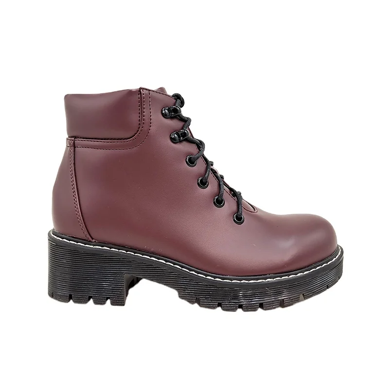 Lady Fashion Shoes China Professional Manufacture Ladies Fall Fashion Brown Combat Boots