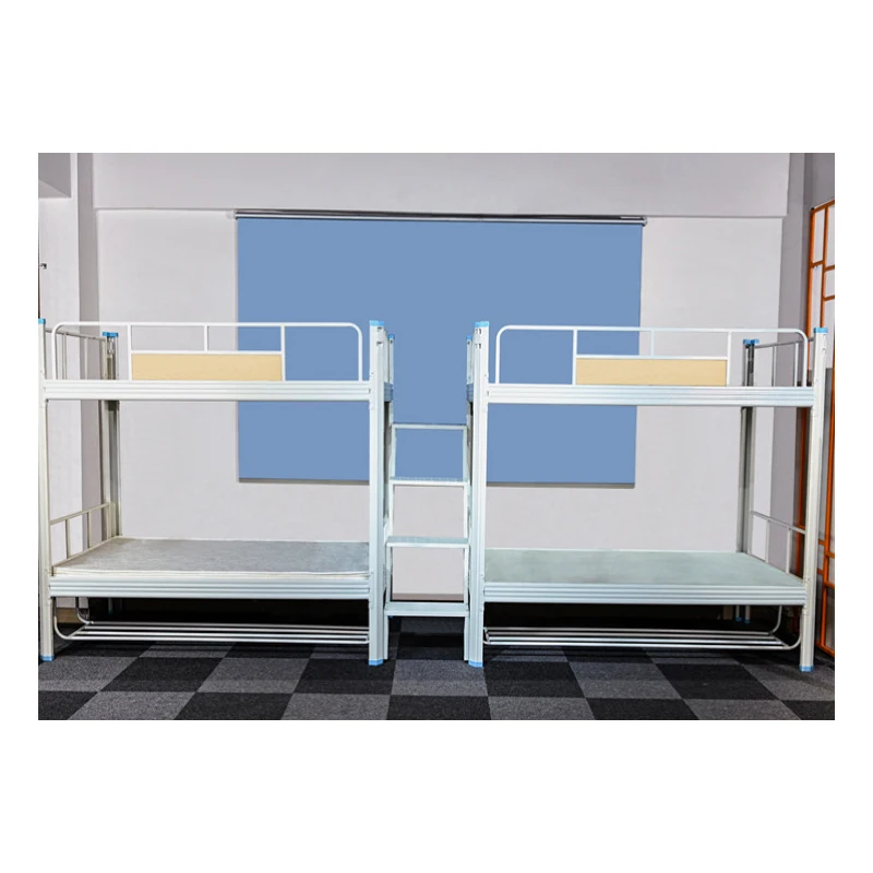 XD Good Quality School Dormitory Furniture Metal Frame 4 People Bunk Bed With Cabinet For Students