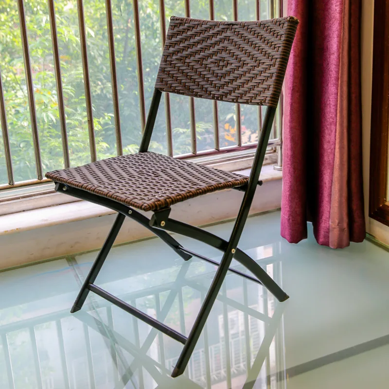 Factory direct price portable furniture space saving party camping chair living room rattan folding chair