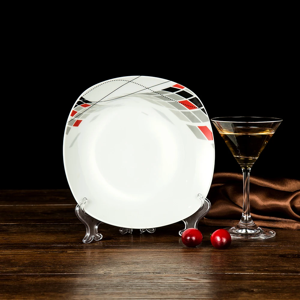 Factory Wholesale Square Ceramic Dinnerware Set Modern Design Dish Set Household Porcelain Tableware