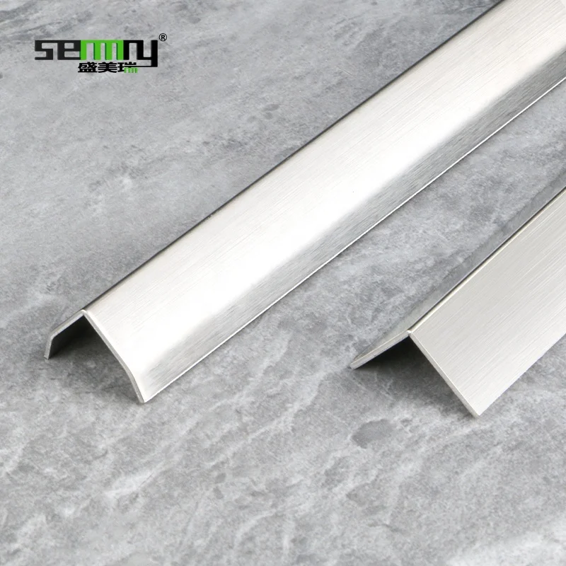 Stainless Steel Metal L Shape Edge trim Curved Corner For Outside l Shaped Tile Trim 304 Stainless ceramic tile edge trim