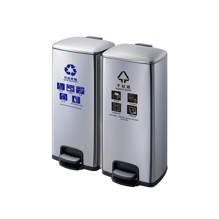 2021 Factory Supply  Stainless Steel  16 Gallon/ 60 L Household  Trash Can Recycle,  Large  Kitchen Foot Pedal Trash cans