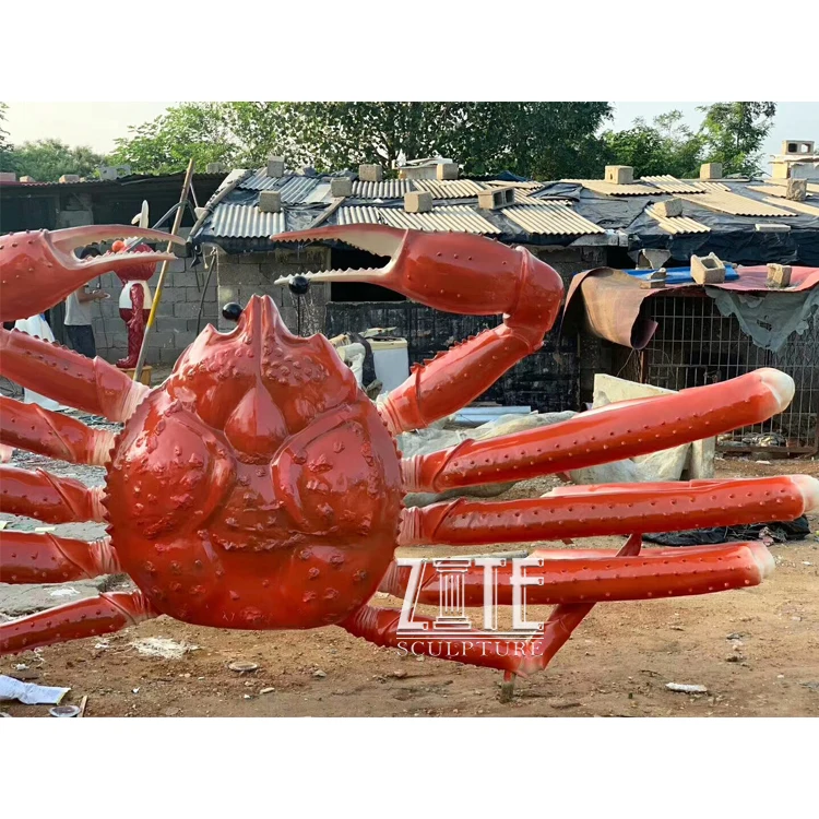 Outdoor restaurant decor large resin animal sculpture fiberglass crab statue
