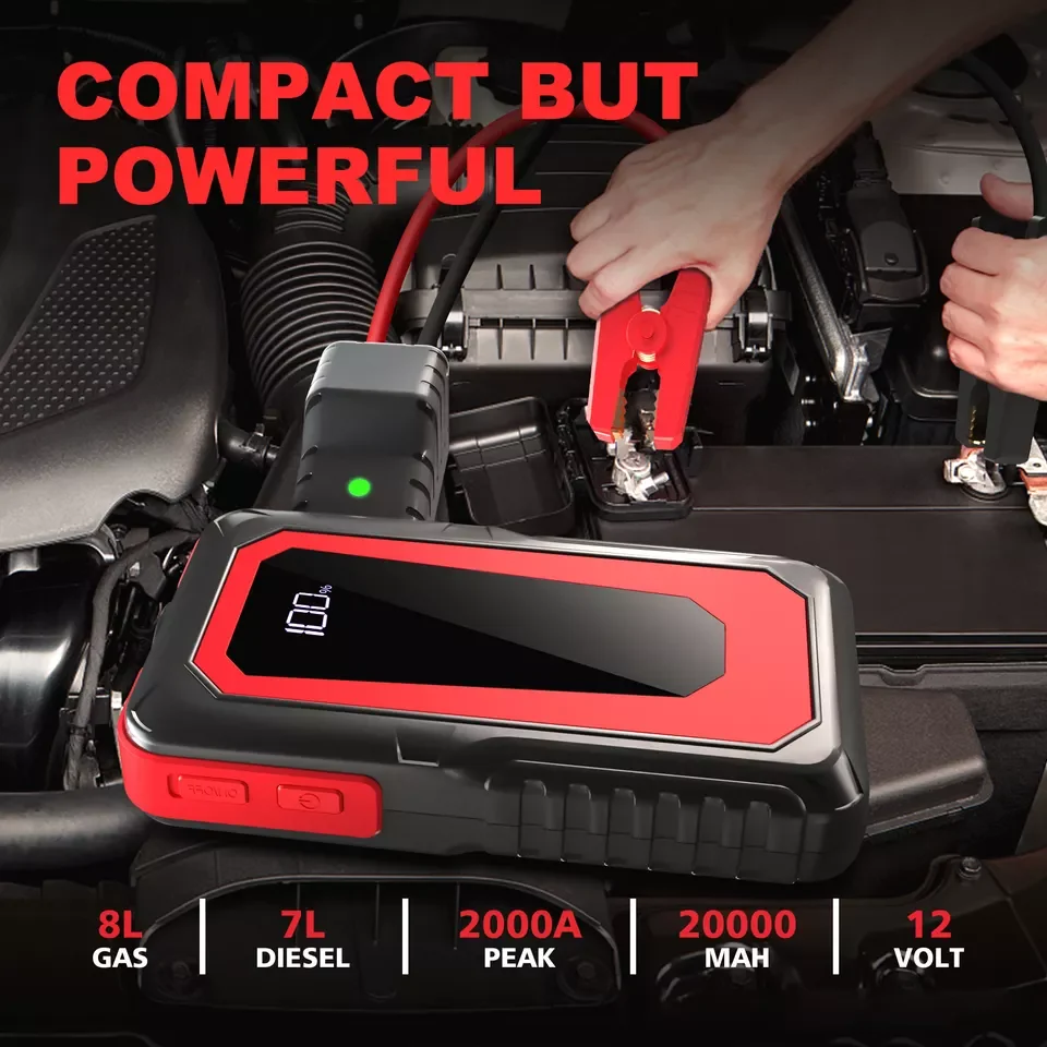 EP FC600  Car Jump Starter 20000mAh 12V 2000A Peak Vehicle Emergency Tool Portable 12V 20000mAh Car Battery Booster Pack