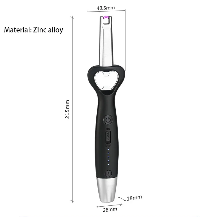 Kitchen Multi-functional Lighter Led USB Electric BBQ Stove Candle Verstile Use Lighter with Beer Bottle Opener