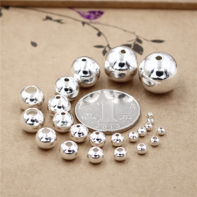 S925 Sterling Silver Beads Light Bead with Red Braided Rope DIY Material Bracelet Loose Bead with Convenient Positioning