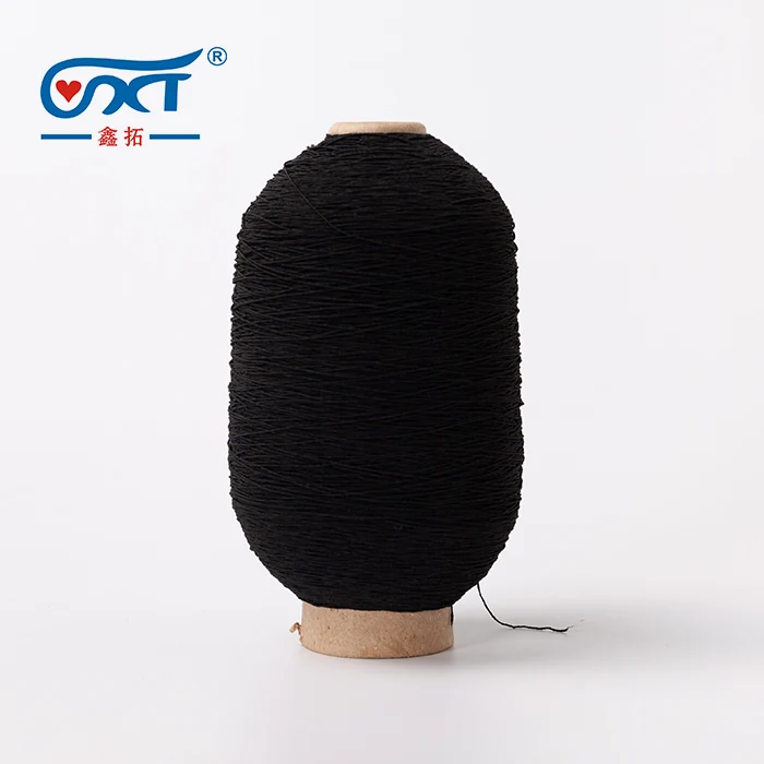 140/75/75  double covered rubber 100% polyester elastic covered rubber thread