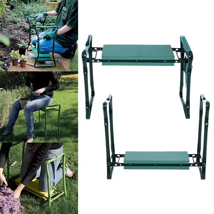 Garden Kneeler Seat Garden Kneeling Pad Storage Bag Bearing Foldable Garden Kneeler Bench Seat