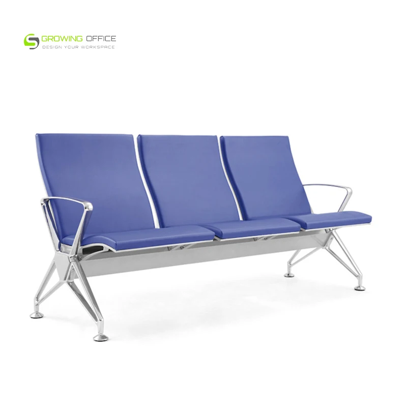 Commercial Metal Stainless Steel Airport Beam Seating 3 Seater Waiting Chairs AM-01-3S
