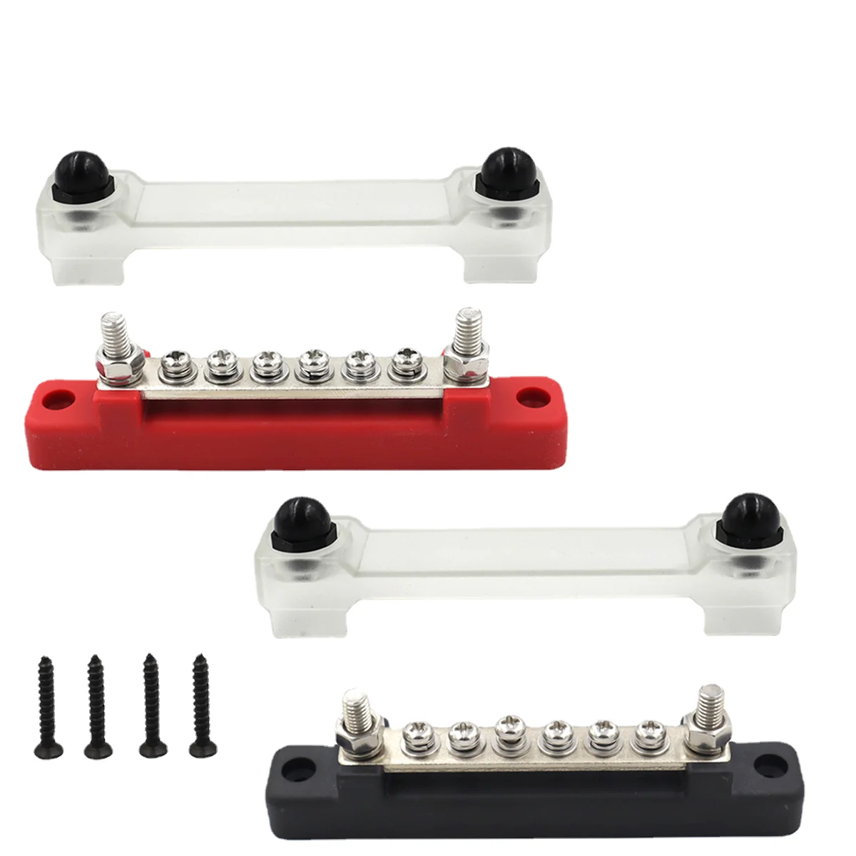 M6 12V Bus Bar 1/4 inch Power Distribution Block 150A Electrical Terminal Buss for Truck Boat Car RV