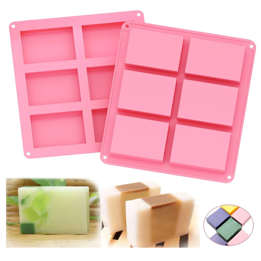 Silicone Soap Mold Cusice Cube Trayng 6 Ca6ity Food Grade Ice Tray DIY Rectangice Ball Makermoulds Cake Tools Moule Silicone