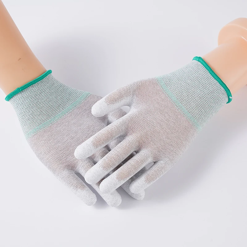 PU coated gloves Carbon fiber Industrial antistatic gloves