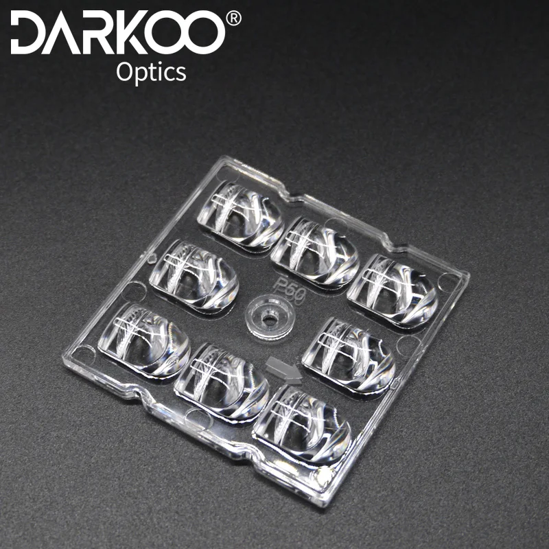 High Power 60mm 60 Degree Led Optical Lens Square Module Lens Secondary Optical lenses 8 leds lens