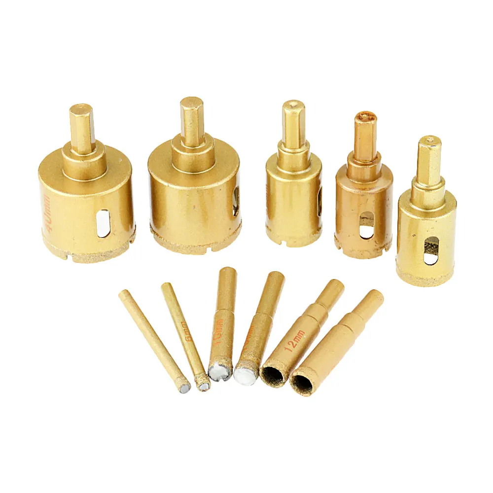 6mm-65mm Vacuum Brazed Diamond Drilling Core Bits Set Hole Saw Hole Cutter Diamond Drill Bit For Porcelain Marble Granite