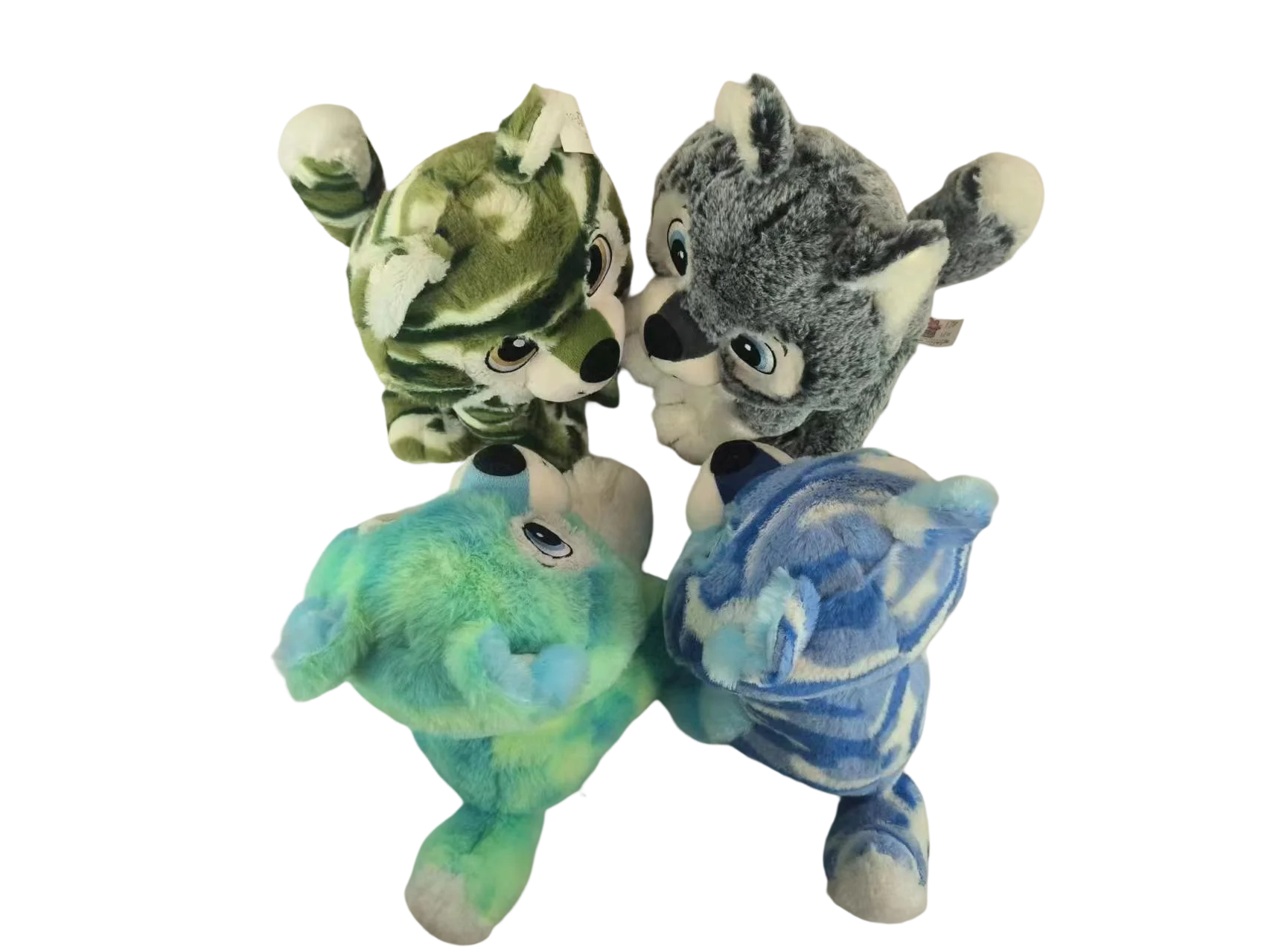 Realistic Stuffed Animal Wholesale Plush Wolf Toy Fluffy High Quality 25CM Custom