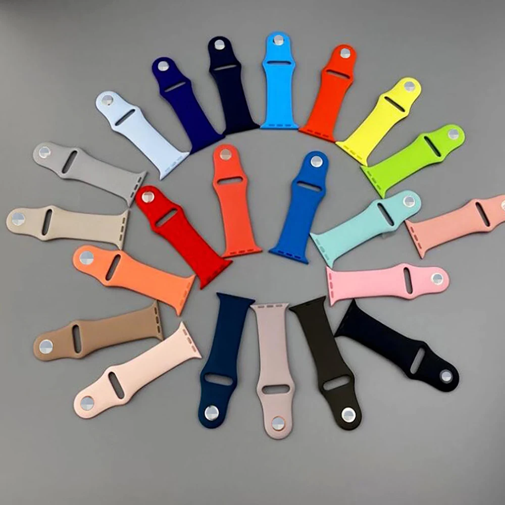 Silicone Watch Band 44mm 42mm 40mm 38mm Rubber Strap For Apple Silicone Smart Watch Belt For Apple Watches Bands