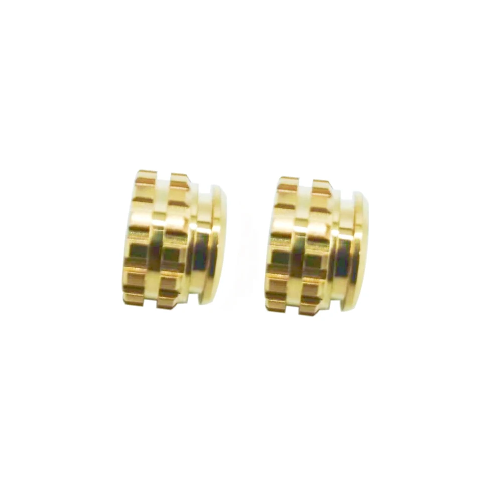Injection Molded Flat Round Head Grooved Copper Female Thread Stud Vertical Knurled Brass Insert Nut For Plastic Housing